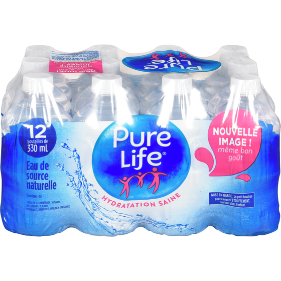 Pure Life Eau de source naturelle 12x330.0 ml, 0,10 $/100ml