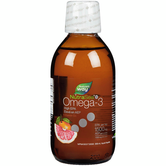 Nature's Way High Potency Vitamin D Liquid Omega 3 EPA and DHA 200ml, Grapefruit Tangerine 200 ml, $22.52/100ml