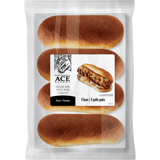 Boulangerie ACE Petits pains à saucisse gourmets 340 g, 1,47 $/100g