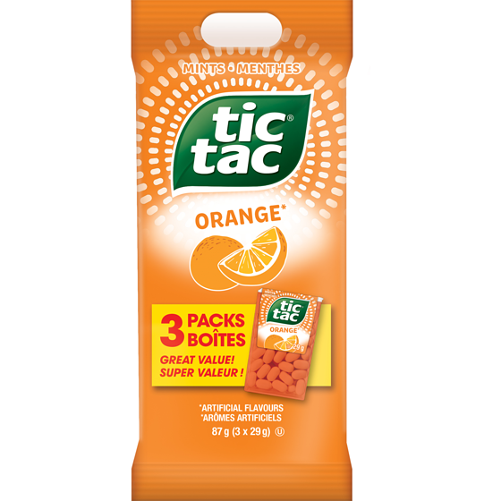 Tic Tac Mints, Orange, 3 Singles Count Candy Mint Sleeve, Mint Candy 87 g, $5.74/100g