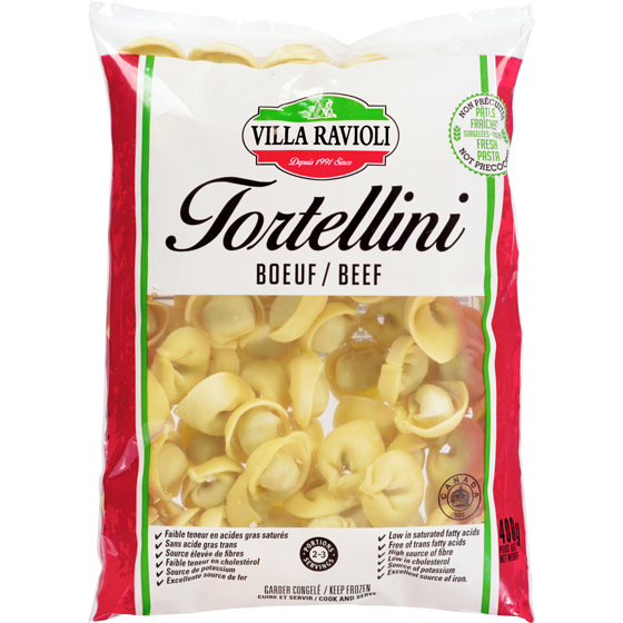 Villas Beef Tortellini 400 g, $0.72/100g
