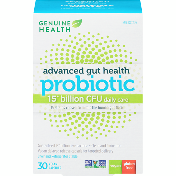 Genuine Health Advanced Gut Health Probiotic 15 Billion Cfu Daily Care 30 ea, $0.87/1ea