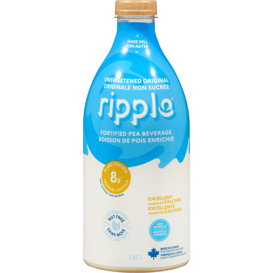 Ripple Dairy Free Beverage, Unsweetened 1.42 l, $0.53/100ml
