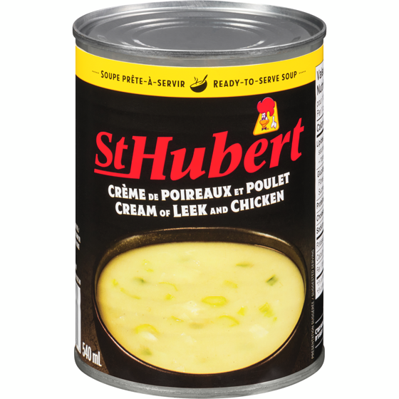St Hubert Cream of Leek and Chicken Soup 540 ml, $0.74/100ml