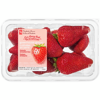 le Choix du Président Fraises d’Ontario cultivées en serre 340 g, 2,21 $/100g