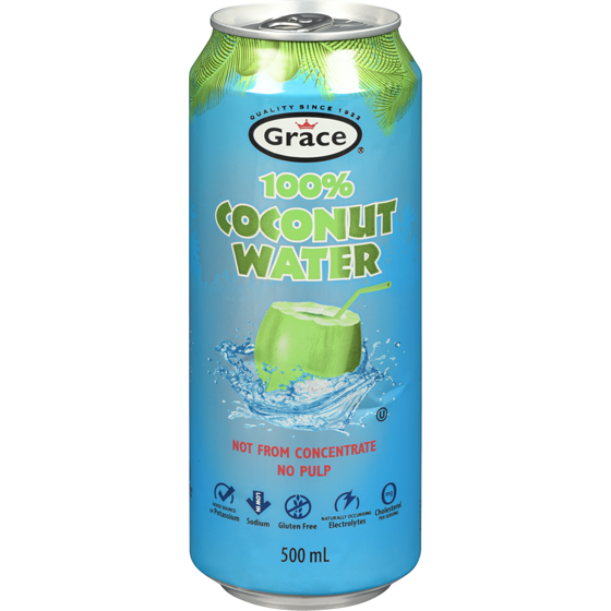 Grace 100% Pure Coconut Water 500 ml, $0.46/100ml