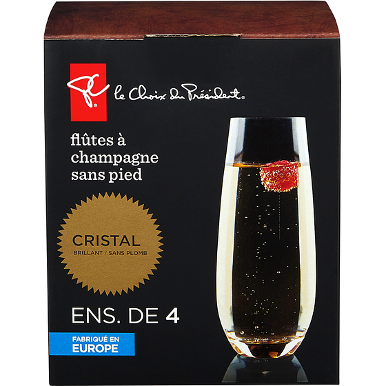 le Choix du Président Flûte À Champagne Sans Pied 1 ea, 24,00 $/1ch