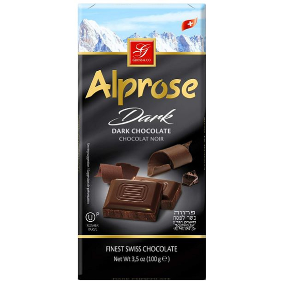 Alprose Barre de chocolat noir casher 100 g, 6,99 $/100g
