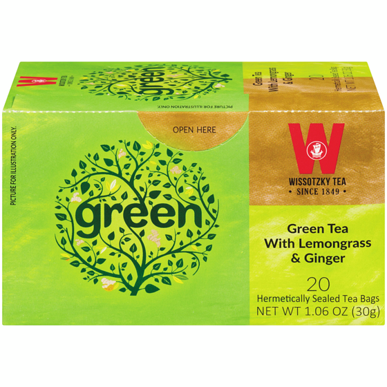 Wissotzky Green Ginger and Lemongass 30 g, $9.97/100g