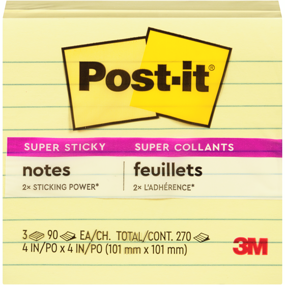 Post it Super Sticky Sticky Notes 1 ea, $9.00/1ea