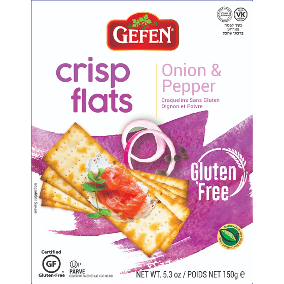 Gefen Flats croustillants, oignon et poivron, sans gluten 147 g, 6,12 $/100g