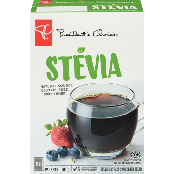 President's Choice Stevia Sweetener Packets 80 g, $9.38/100g