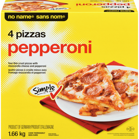 No Name Pepperoni Pizzas 1660 g, $0.87/100g