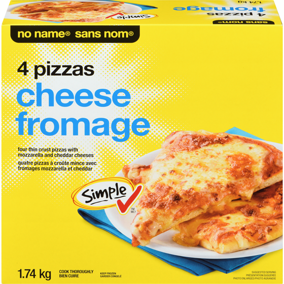 No Name Cheese Pizzas 1740 g, $0.86/100g