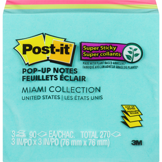 Post-it Distributeur de feuillets, Miami 1 ea, 5,50 $/1ch