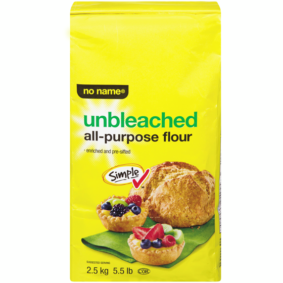 No Name Unbleached All-Purpose Flour 2.5 kg, $0.18/100g