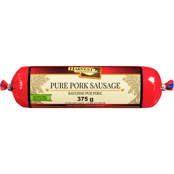 Harvest Pure Pork Sausage 375 g, $1.60/100g