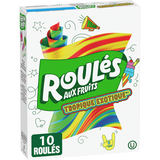 Betty Crocker Roulés aux Fruits Collation à Saveur de Fruits, Tropique Exotique, Sans Gluten, 10 Roulés 141 g, 2,83 $/100g