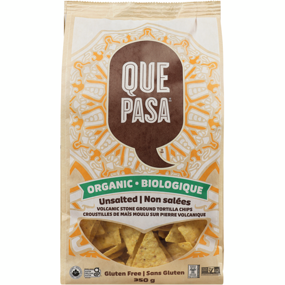 Que Pasa Croustilles de maïs biologiques Non salées 350 g, 1,43 $/100g