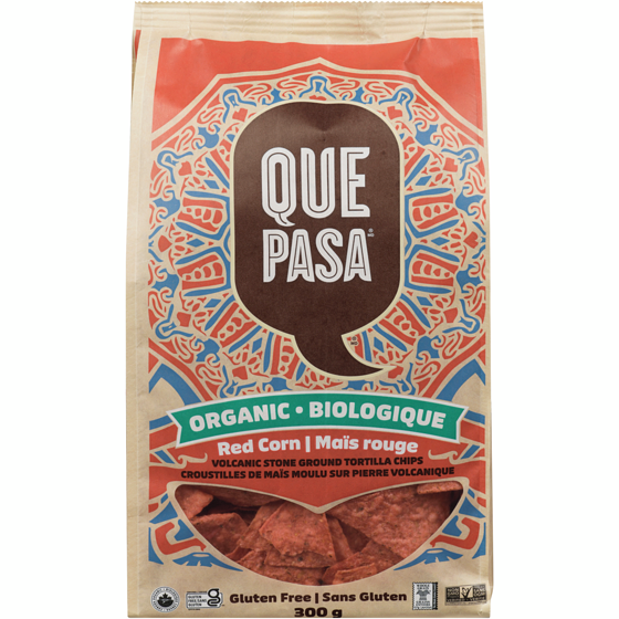 Que Pasa Croustilles de maïs biologiques Maïs rouge 300 g, 1,83 $/100g