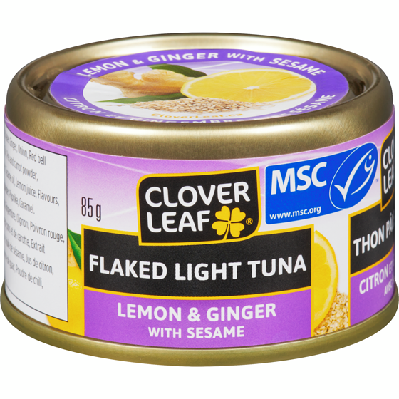 Clover Leaf Flaked Light Tuna, Lemon Ginger with Sesame 85 g, $2.35/100g