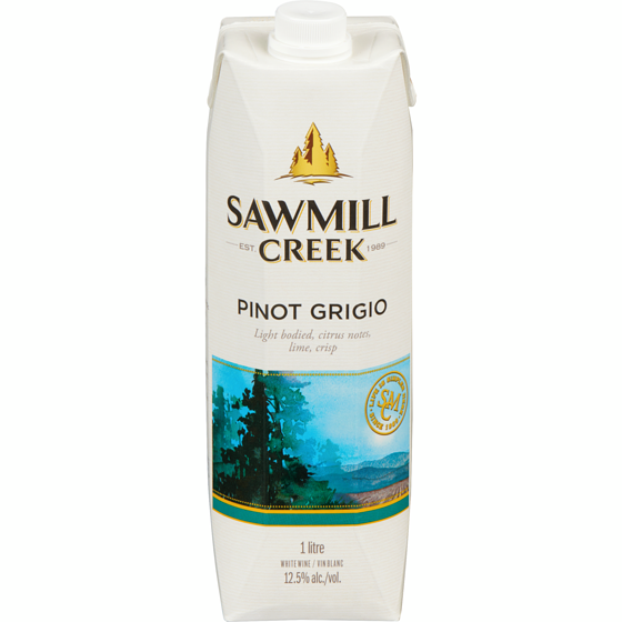 Sawmill Creek Pinot Grigio (ID required at pick-up) 1000 ml, $1.55/100ml