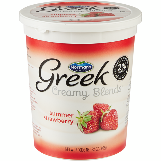 Norman Kosher Greek Yogurt, 2% Strawberry 907 g, $1.27/100g