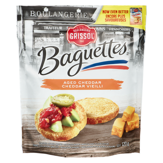 Grissol Baguettes Aged Cheddar 120 g, $3.24/100g