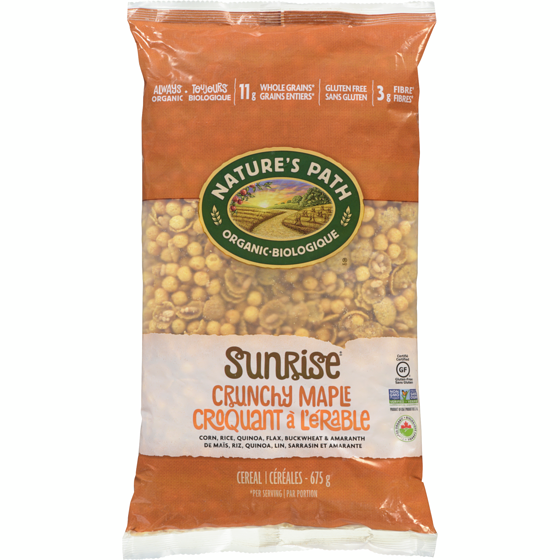 Nature’s Path Céréales biologiques Croquant à l’érable Sunrise 675 g, 1,55 $/100g