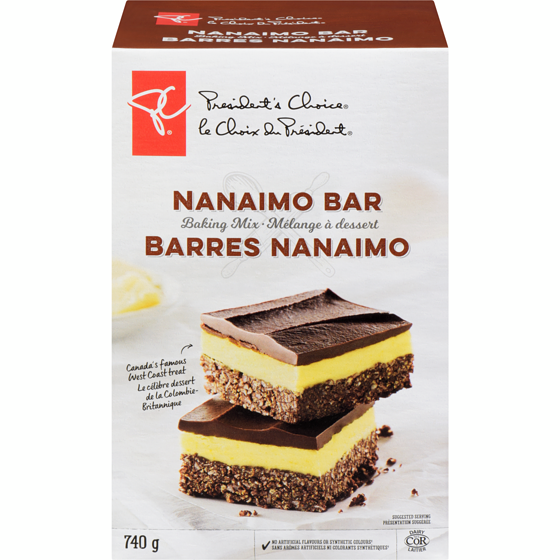 President's Choice Nanaimo Bar Baking Mix 740 g, $1.22/100g