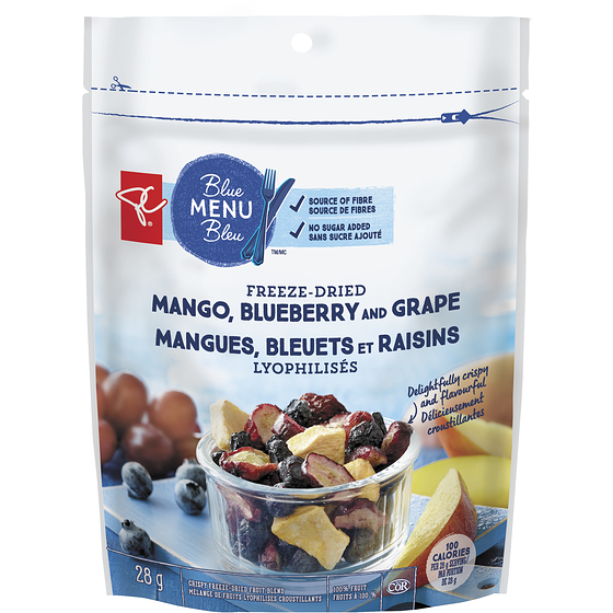 PC Blue Menu Mango, Blueberry And Grape Crispy FreezeDried Fruit Blend