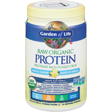 Garden of Life Raw Organic Vanilla Protein Powder 624 g, $8.81/100g