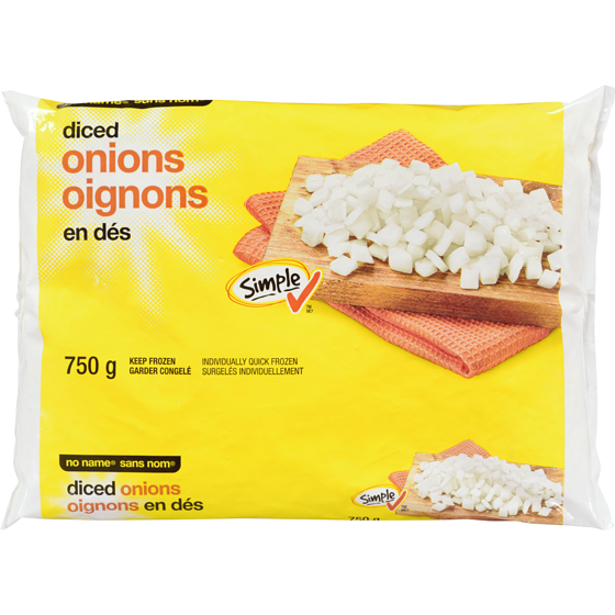 Sans Nom Oignons en dés 750 g, 0,45 $/100g
