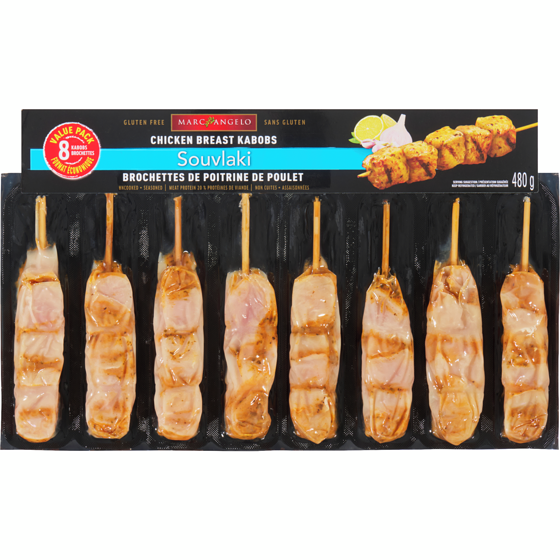 Marc Angelo Souvlaki de poulet, format économique 480 g, 3,44 $/100g