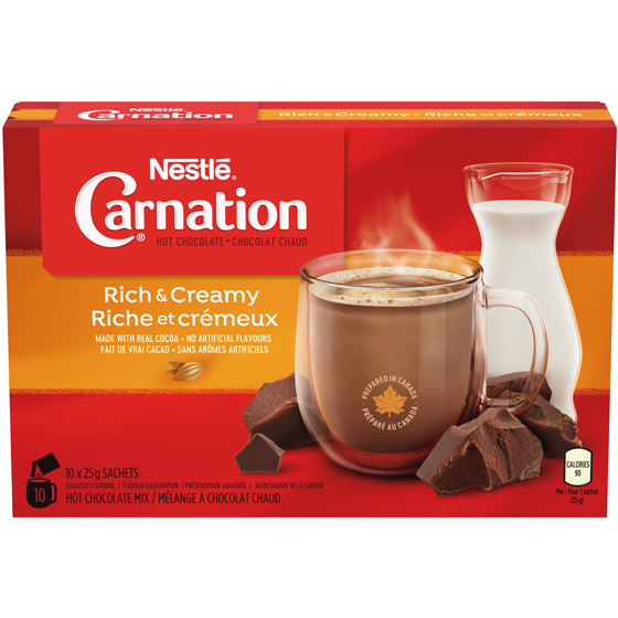 Carnation Chocolat Chaud Riche Et Crémeux Carnation 250 g, 2,20 $/100g