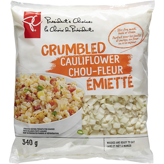 President's Choice Crumbled Cauliflower 340 g, $1.47/100g