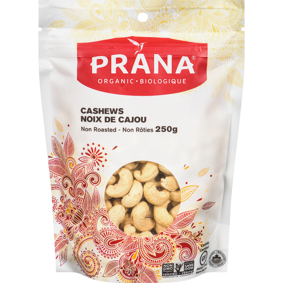 Prana Organic Non Roasted Cashews 250 g, $5.04/100g