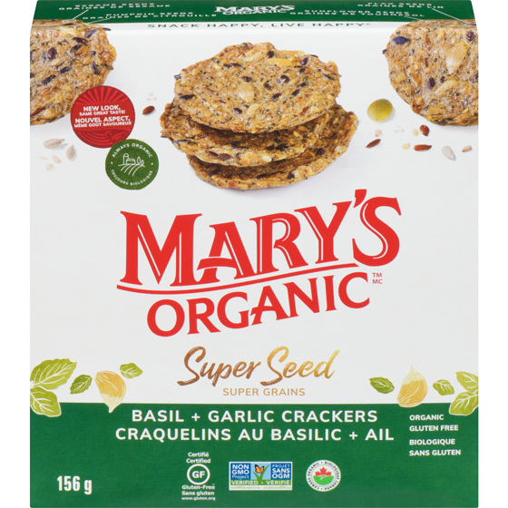 Marys Crackers Super Seed Basil & Garlic Crackers 155 g, $5.15/100g