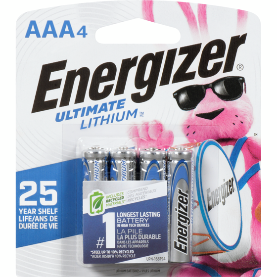 Energizer Lithium Batteries AAA4 1 ea, $5.50/1ea