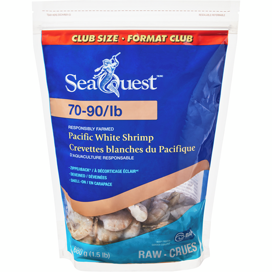 SeaQuest Crevettes blanches du Pacifique 680 g, 2,06 $/100g
