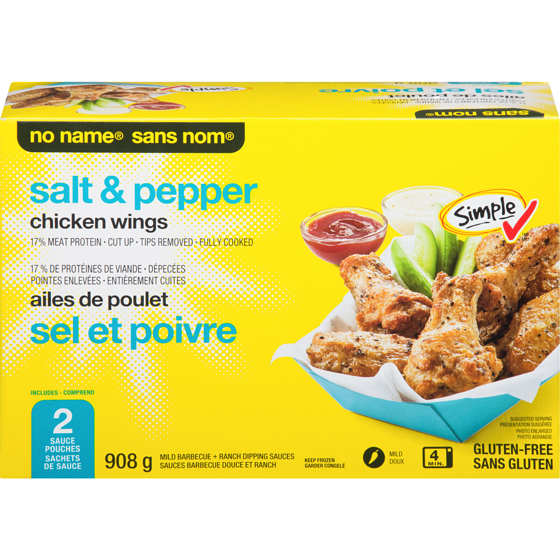 Sans Nom Ailes de poulet sel et poivre 908 g, 1,76 $/100g