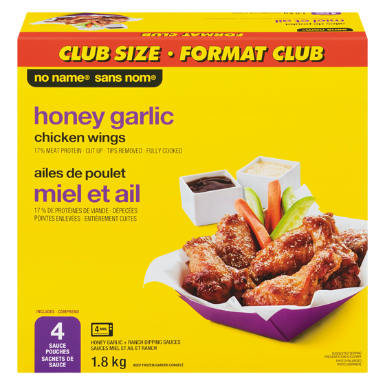 No Name Honey Garlic Chicken Wings, Club Pack 1.81 kg, $1.39/100g