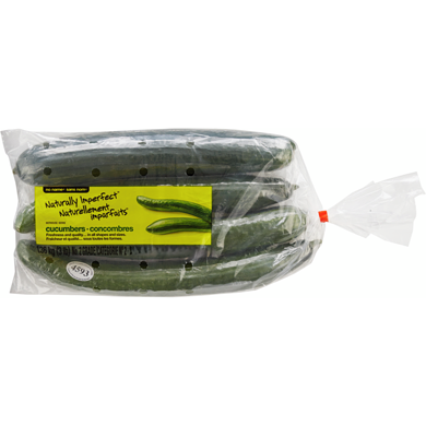 No Name Naturally Imperfect English Cucumber 3lb Bag 1.36 kg, $0.44/100g