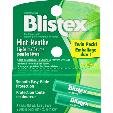 Blistex Baume pour les Lèvres Menthe 15 FPS Emballage Duo ! 8.5 g, 62,24 $/100g