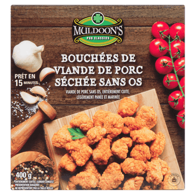Muldoon’s Bouchées de porc séché desossé 400 g, 1,25 $/100g