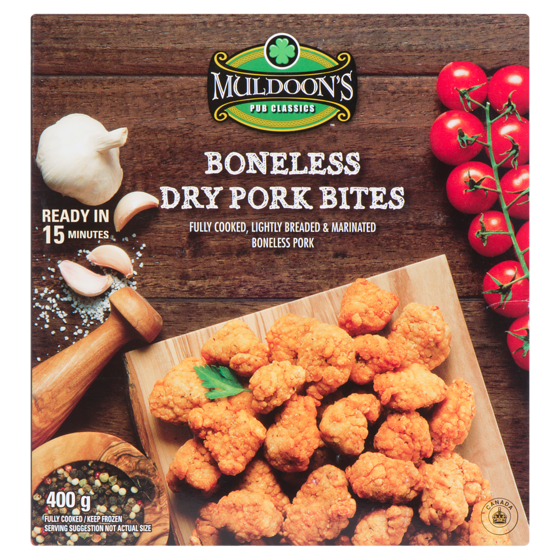 Muldoon's Boneless Pork Bites 400 g, $1.50/100g