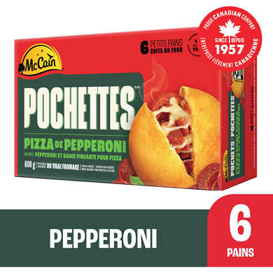 McCain Pizza Pochettes au pepperoni paquet de 6 600 g, 1,17 $/100g