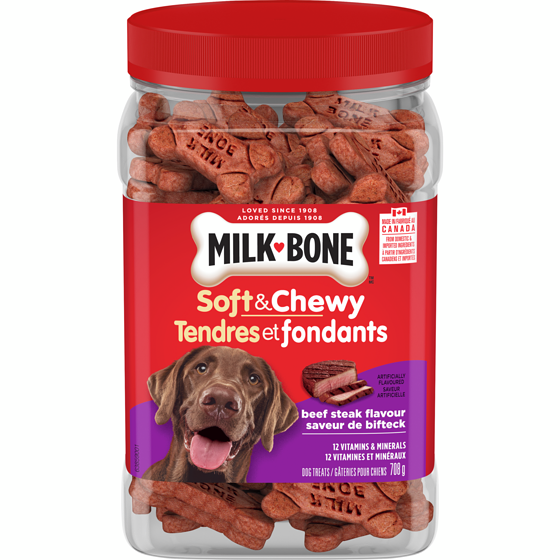 Milk-Bone Gâteries molles pour chien à saveur de bifteck de bœuf 708 g, 1,69 $/100g