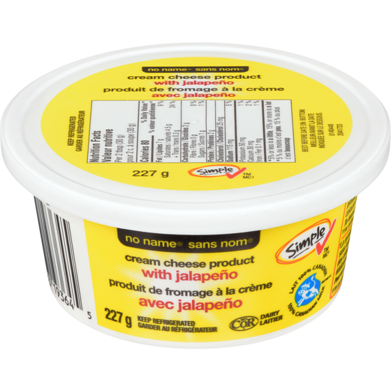 No Name Cream Cheese Product With Jalapeño  227 g, $1.32/100g