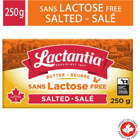 Lactantia Beurre salé sans lactose. 250 g, 3,00 $/100g